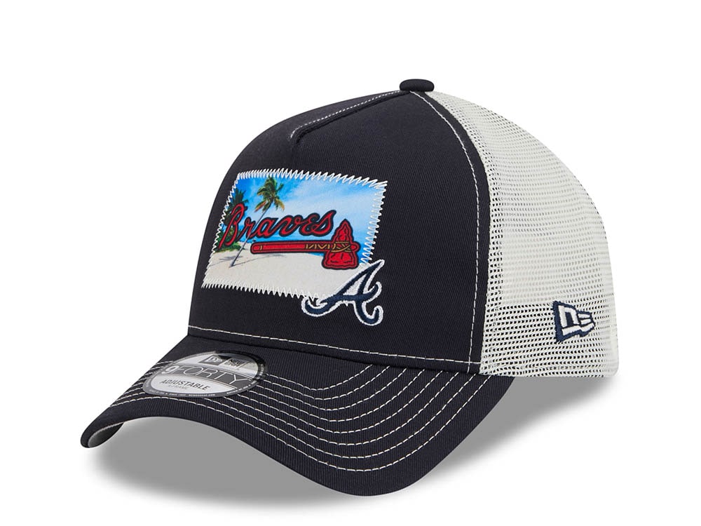 New Era Atlanta Braves M Patch Black 9Forty A Frame Trucker Snapback Hat