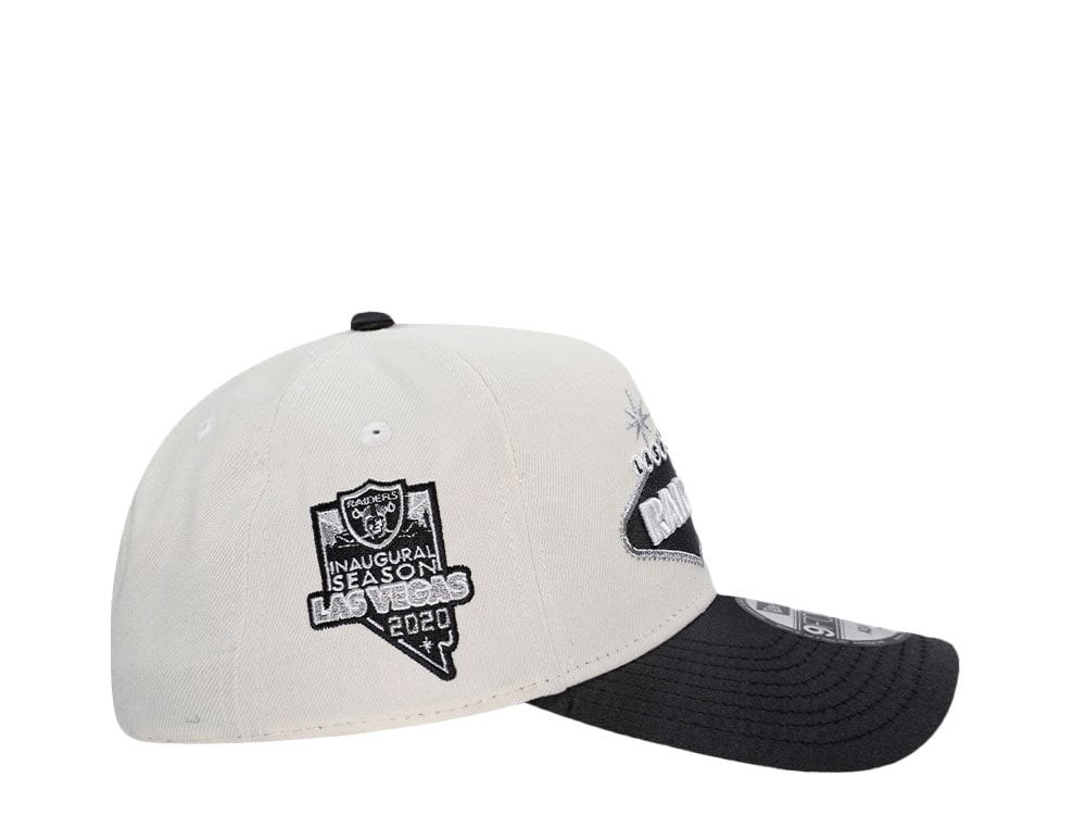 New Era Las Vegas Raiders Inaugural Season 2020 Chrome Satin Brim Two Tone 9Forty A Frame Snapback Hat