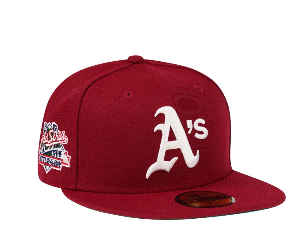 New Era Oakland Athletics World Series 1989 Smooth Red Throwback Edition 59Fifty Fitted Hat