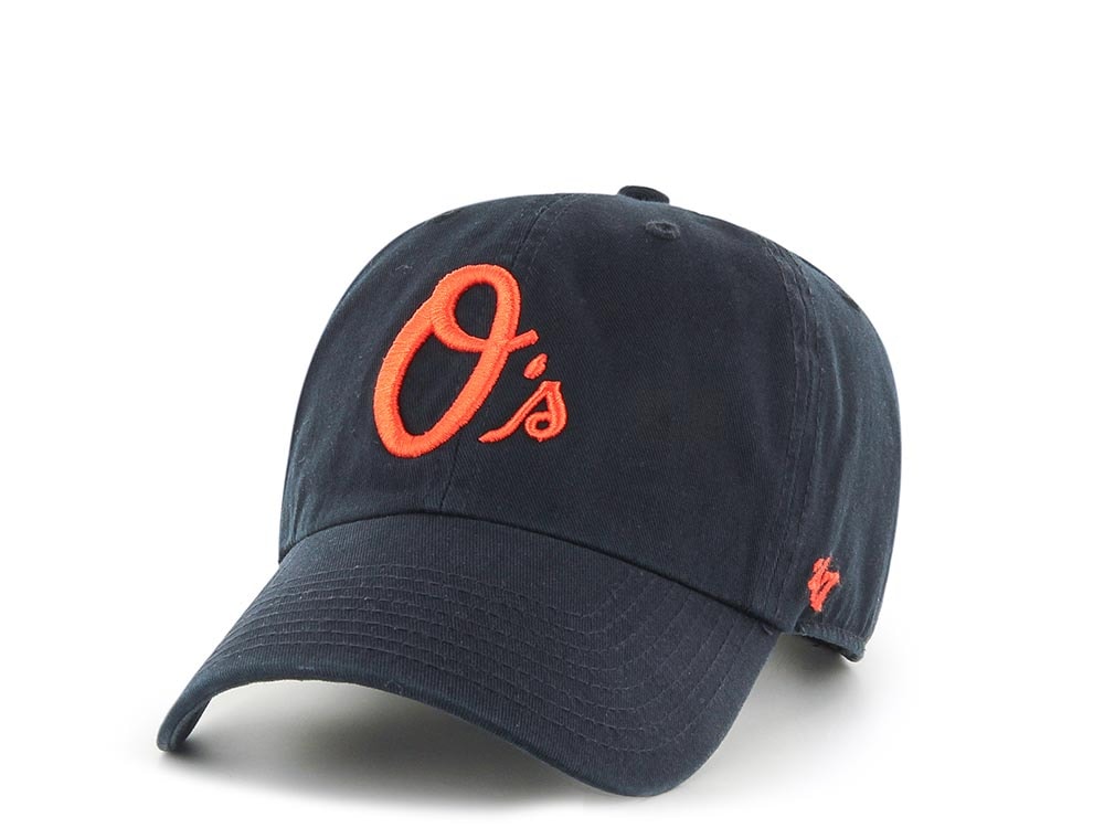47Brand Baltimore Orioles Black and Orange Clean up Strapback Hat