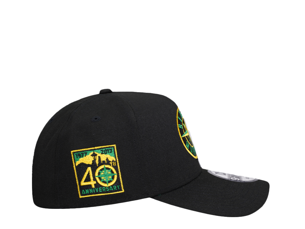 New Era Seattle Mariners 40th Anniversary Throwback Black Edition 9Forty A Frame Snapback Hat