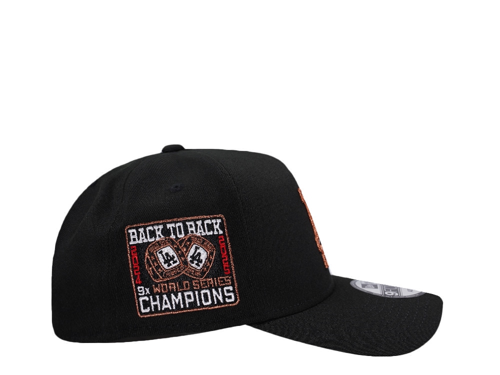 New Era Los Angeles Dodgers Back To Back Champions Cow Black Prime Edition 9Forty A Frame Snapback Cap