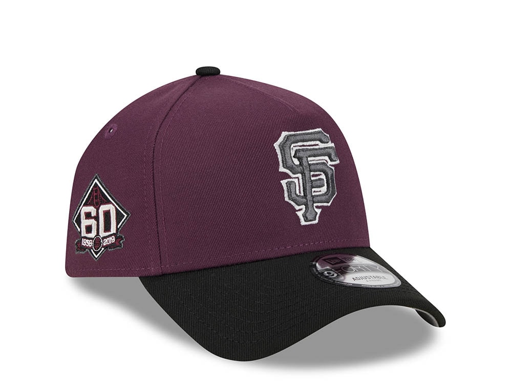 New Era San Francisco Giants 60th Anniversary Two Tone Plum 9Forty A Frame Snapback Hat