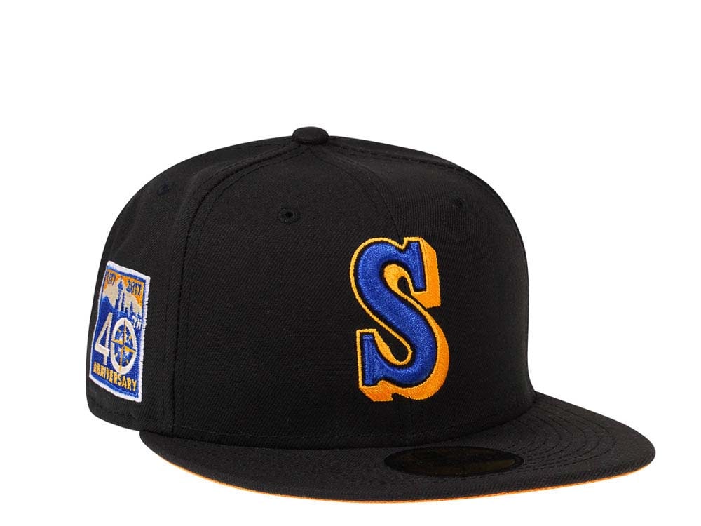 New Era Seattle Mariners 40th Anniversary Black Yellow Edition 59Fifty Fitted Hat