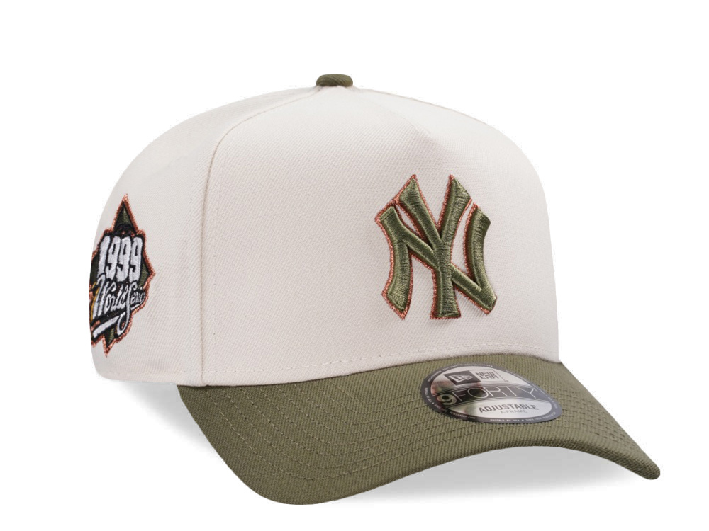 New Era New York Yankees World Series 1999 Cream Two Tone Edition 9Forty A Frame Snapback Cap