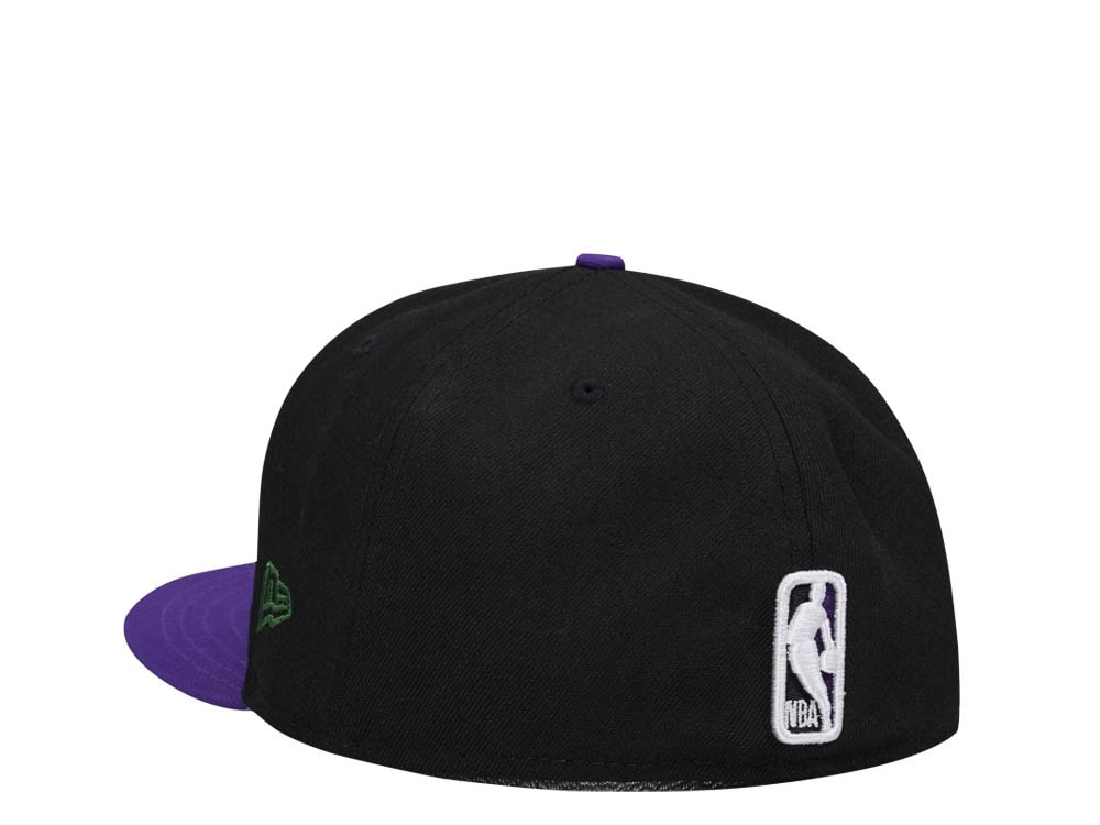 New Era Milwaukee Bucks 50th Anniversary Black Purple Two Tone Classic Edition 59Fifty Fitted Hat