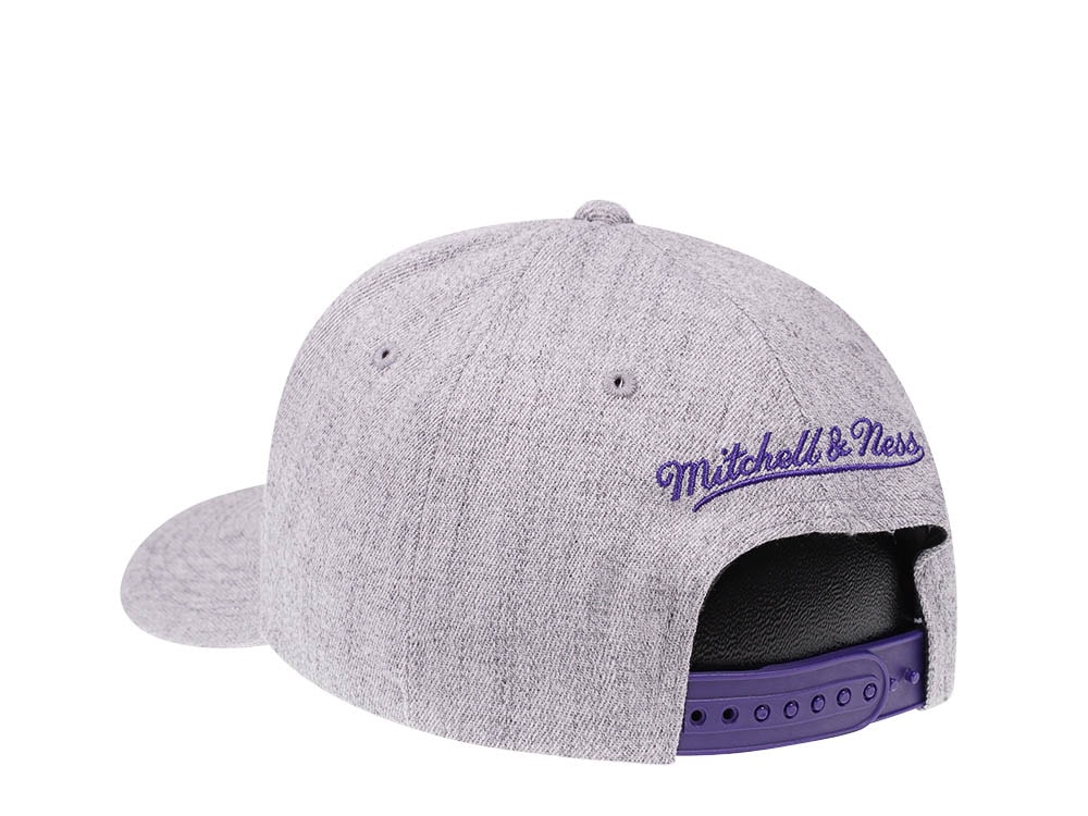 Mitchell & Ness Los Angeles Lakers Heather Gray Red Line Solid Flex Snapback Hat