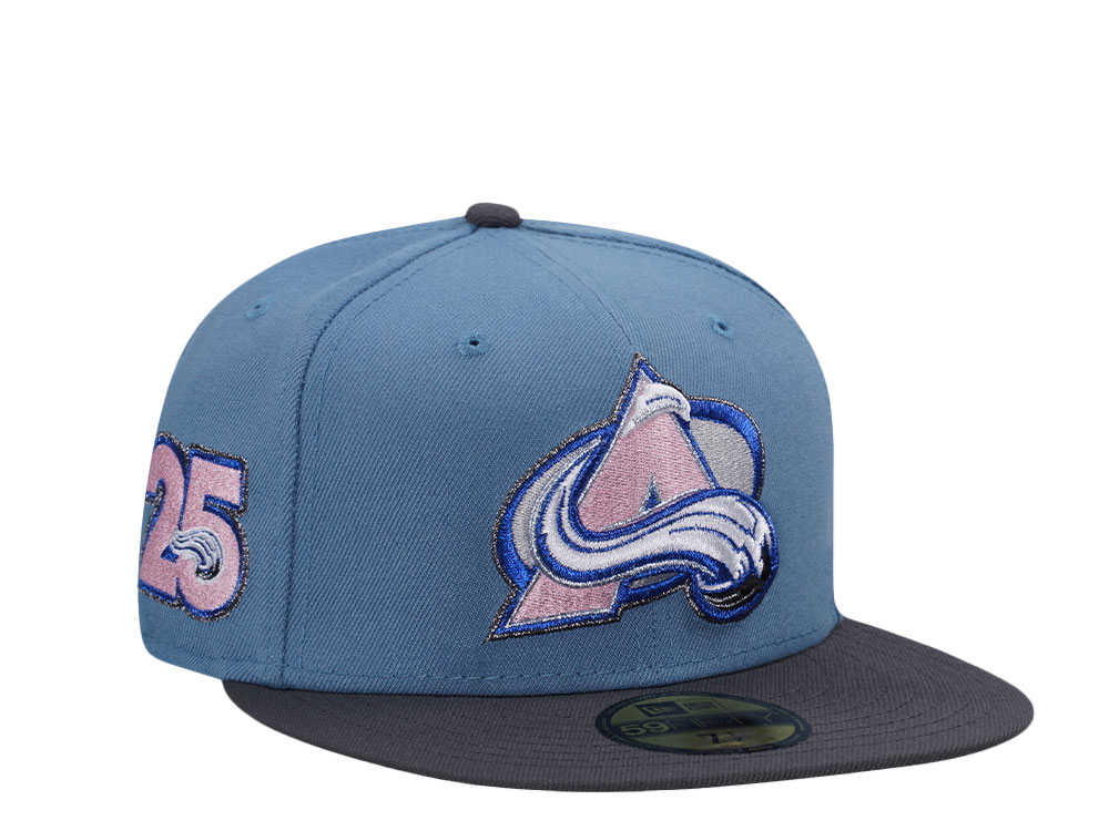 New Era Colorado Avalanche 25th Anniversary Faded Blue Pink Two Tone Edition 59Fifty Fitted Hat