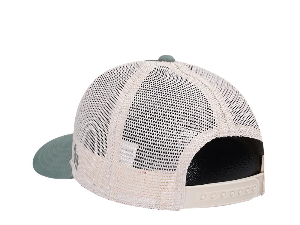 American Needle Vermont Domino Ivory Cool Gray Cedar Trucker Snapback Hat