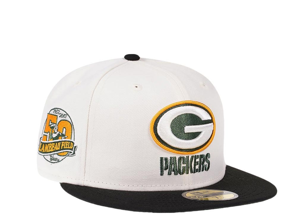 New Era Green Bay Packers 50th Anniversary Cream Dome Edition 59Fifty Fitted Hat