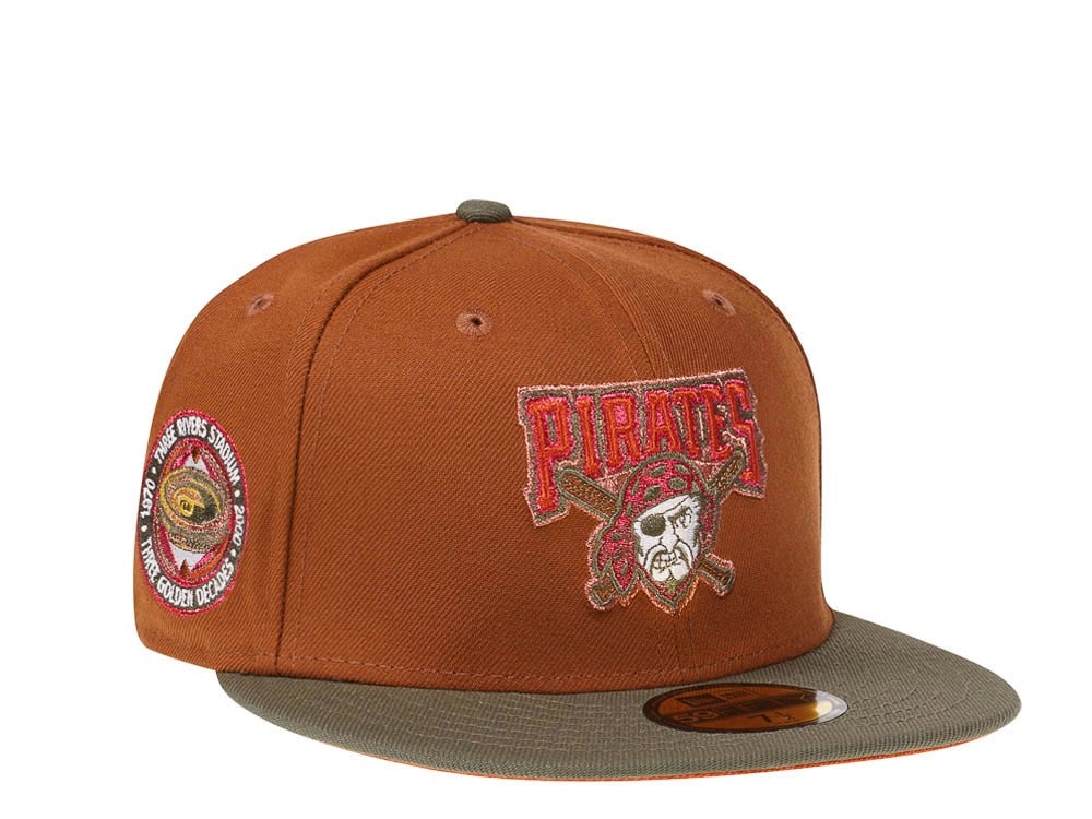 New Era Pittsburgh Pirates Three Rivers Heavy Metallic Bourbon Two Tone Edition 59Fifty Fitted Hat