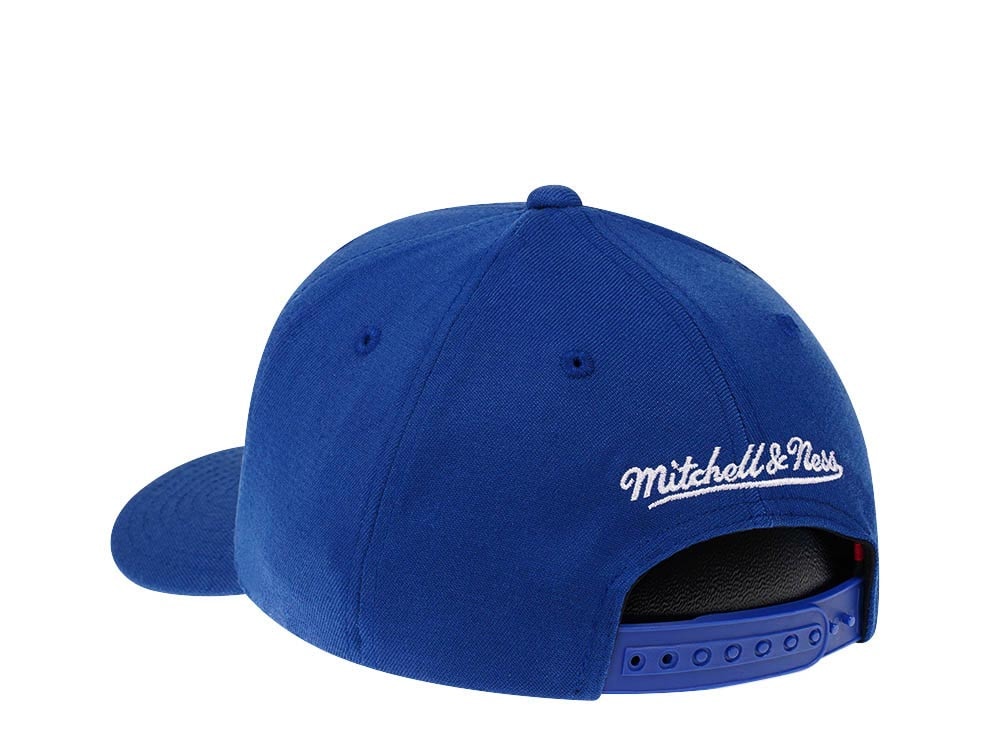 Mitchell & Ness Philadelphia 76ers Team Ground Red Line Solid Flex Blue Snapback Hat
