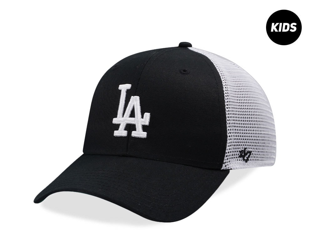47Brand Los Angeles Dodgers Black MVP Trucker Kids Snapback Hat