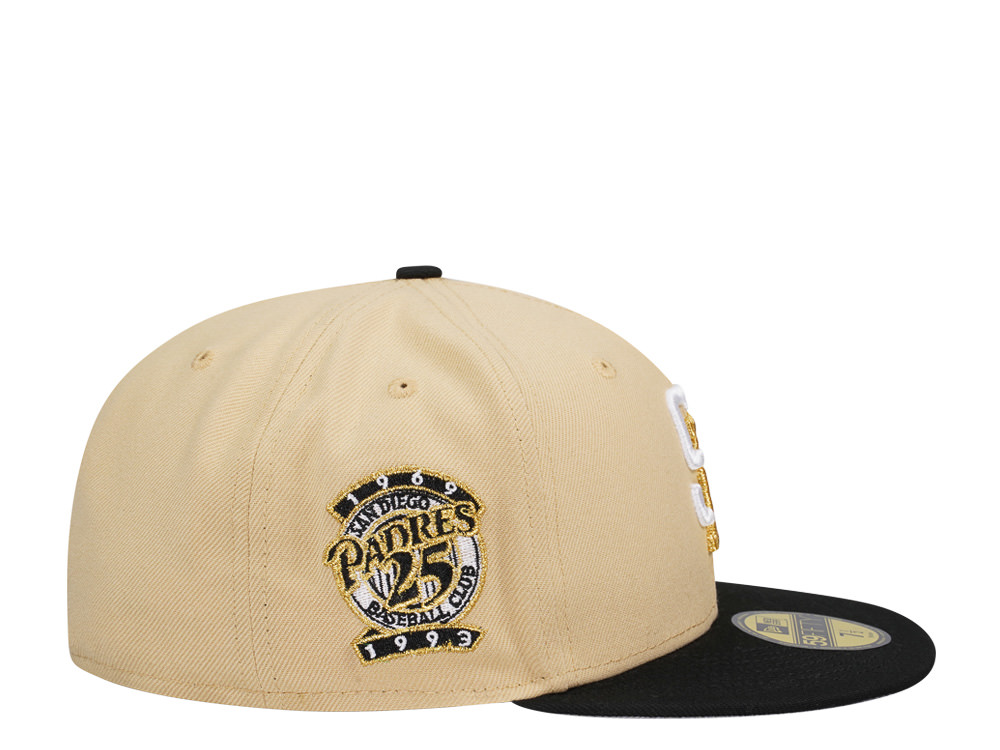 New Era San Diego Padres 25th Anniversary Black Vegas Two Tone Edition 59Fifty Fitted Hat