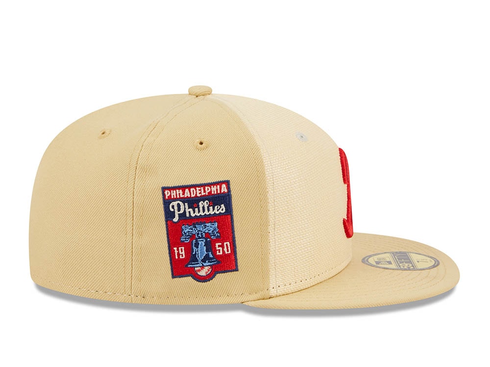 New Era Philadelphia Phillies 1950 Raffia Front Vegas Gold Edition 59Fifty Fitted Hat
