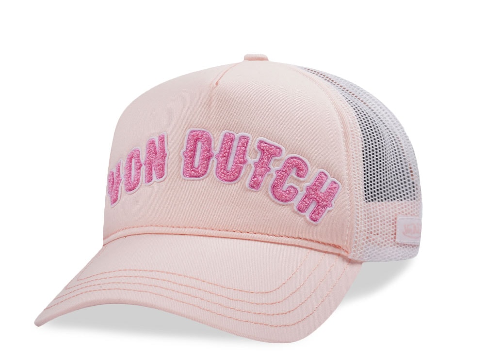 Von Dutch Script Pink Trucker Snapback Cap