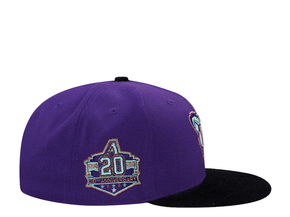 New Era Arizona Diamondbacks 20th Anniversary Cord Visor Edition Purple 59Fifty Fitted Hat