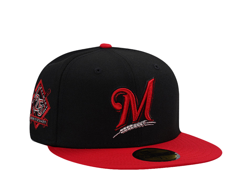 New Era Milwaukee Brewers 25th Anniversary Black Two Tone Edition 59Fifty Fitted Cap