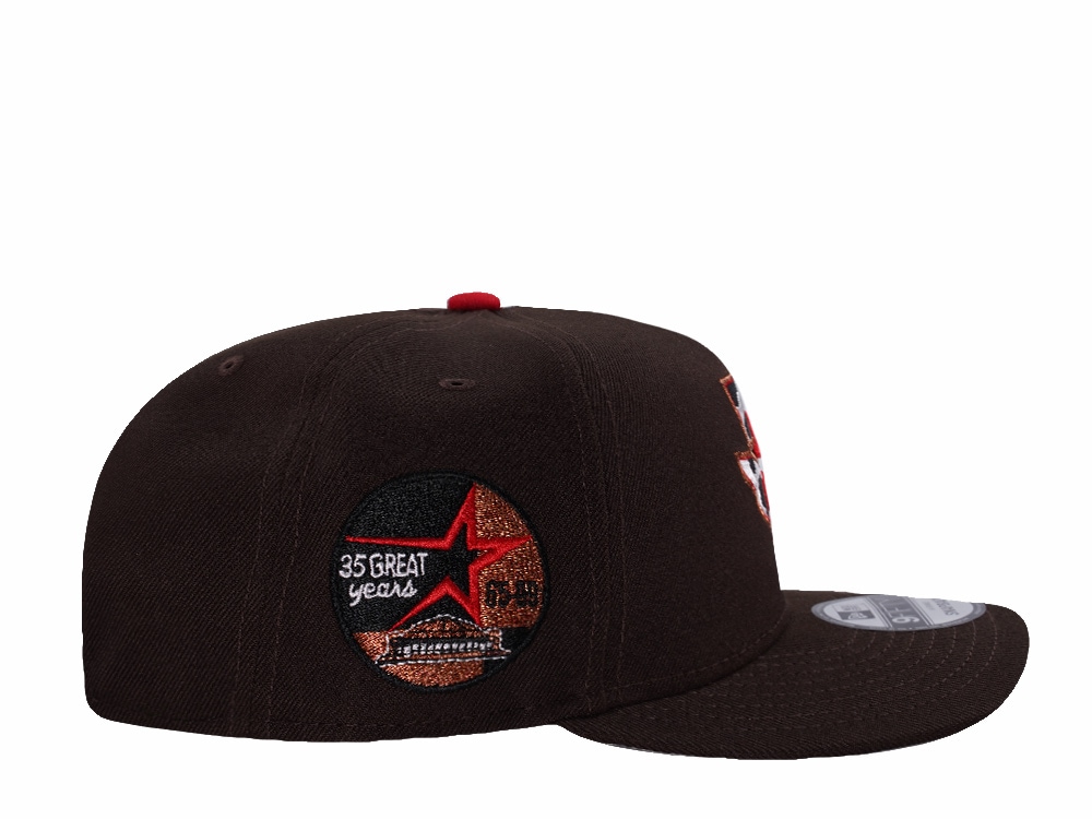 New Era Houston Astros 35th Anniversary Burnt Wood Prime Edition 9Fifty A Frame Snapback Cap