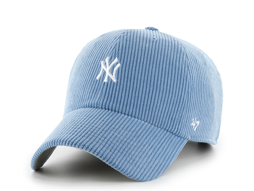 47 Brand New York Yankees Corduroy Montego Blue Base Runner Clean Up Strapback Cap