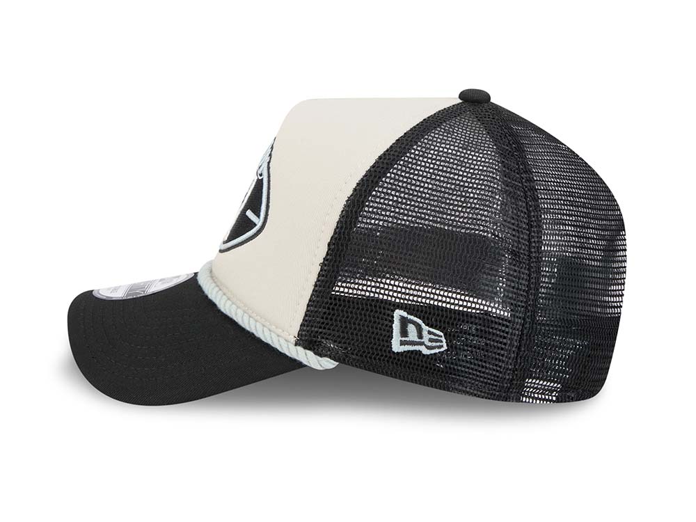 New Era Oakland Raiders Sideline 2024 9Forty A Frame Trucker Snapback Hat