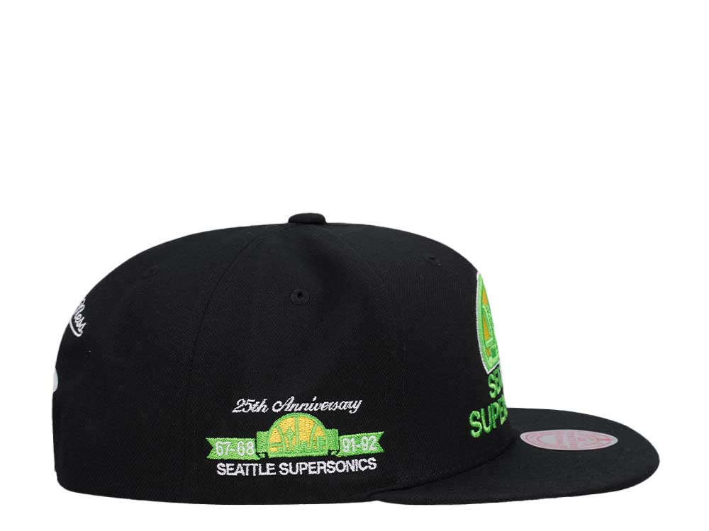Mitchell & Ness Seattle Supersonics 25th Anniversary Neon Tropical Hardwood Classic Snapback Hat