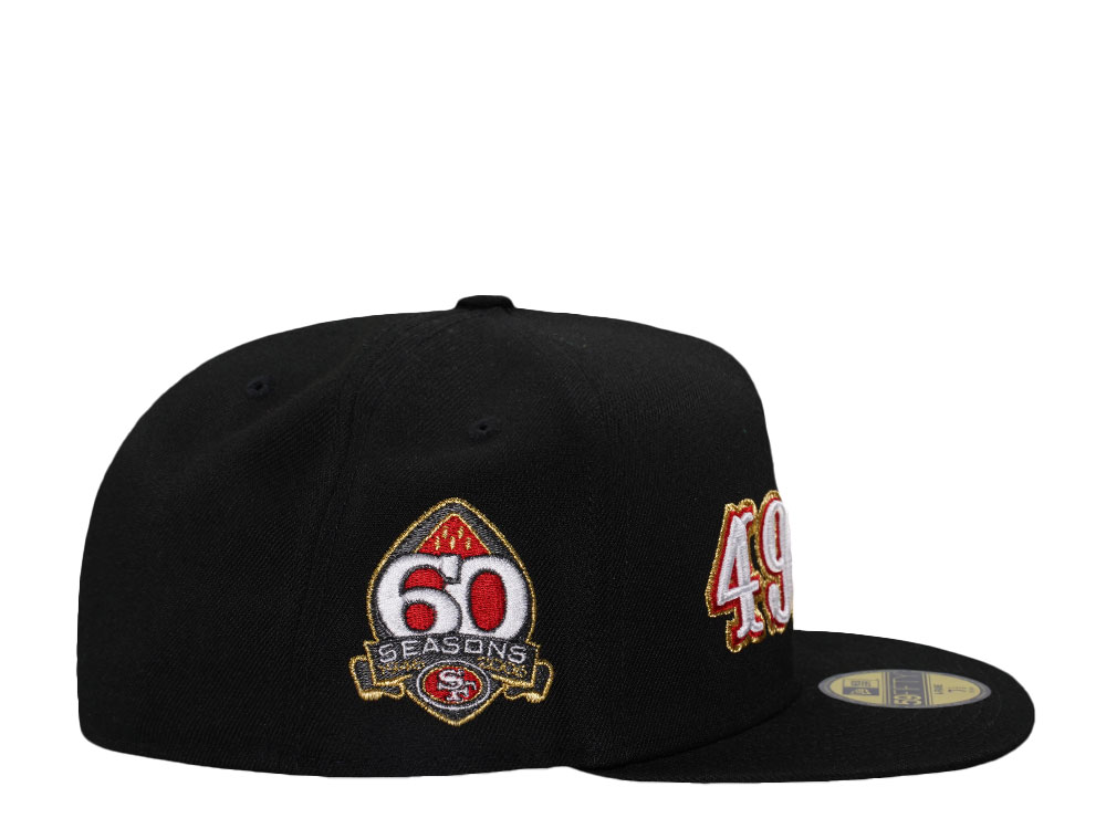 New Era San Francisco 49ers 60 Season Black Throwback Edition 59Fifty A Frame Fitted Hat