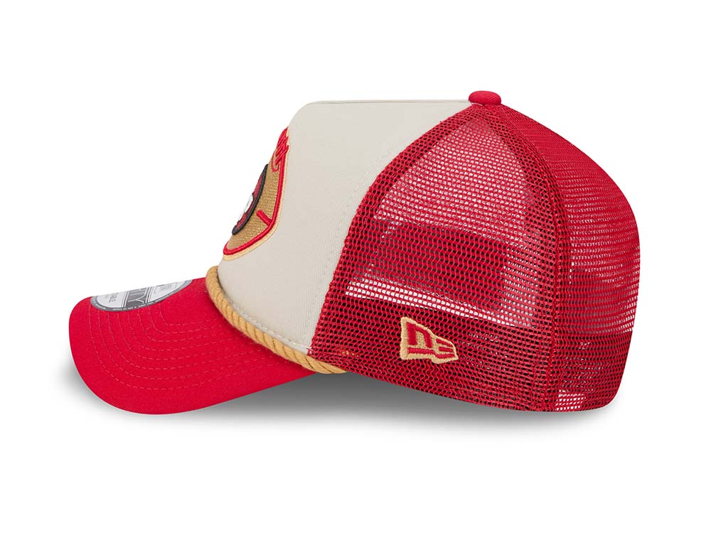 New Era San Francisco 49ers Sideline 2024 9Forty A Frame Trucker Snapback Hat