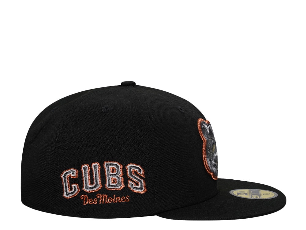 New Era Iowa Cubs Black Metallic Copper Prime Edition 59Fifty Fitted Hat
