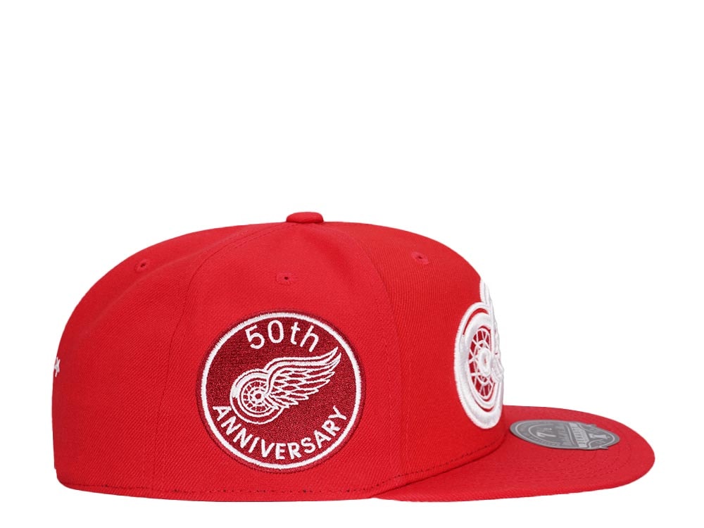 Mitchell & Ness Detroit Red Wings 50th Anniversary Vintage Edition Dynasty Fitted Hat