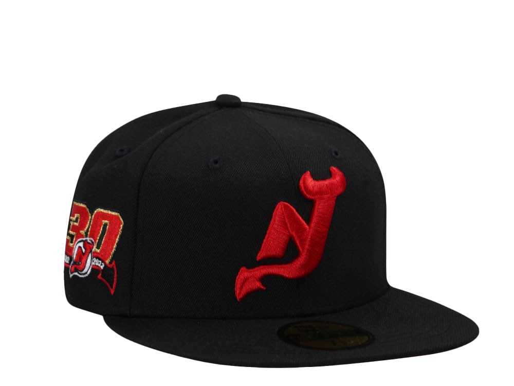 New Era New Jersey Devils 30th Anniversary Legend Black Red Edition 59Fifty Fitted Hat