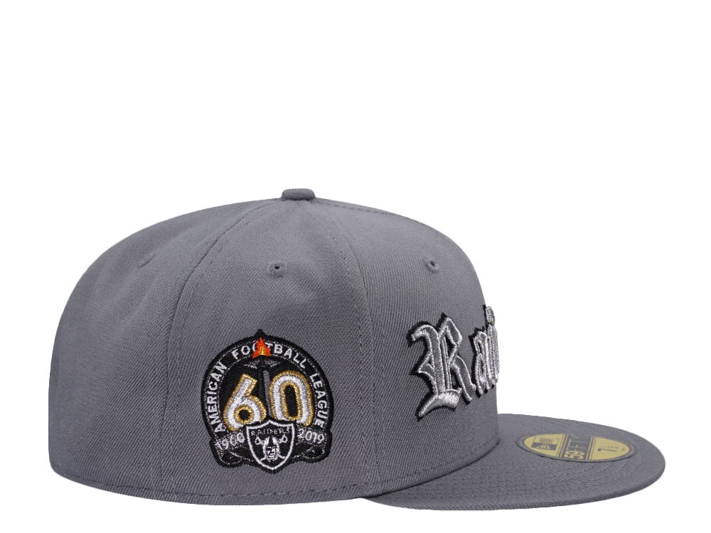 New Era Las Vegas Raiders 60th Anniversary Metallic Gray Prime Edition 59Fifty Fitted Cap