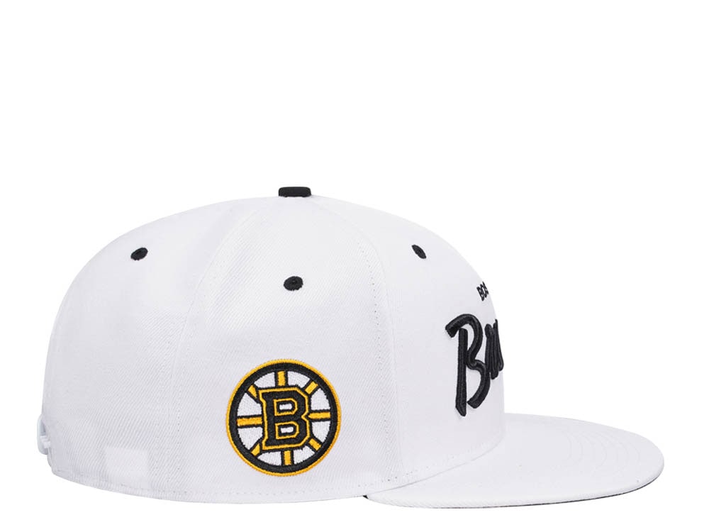47Brand Boston Bruins White Crosstown Pop Captain Snapback Hat