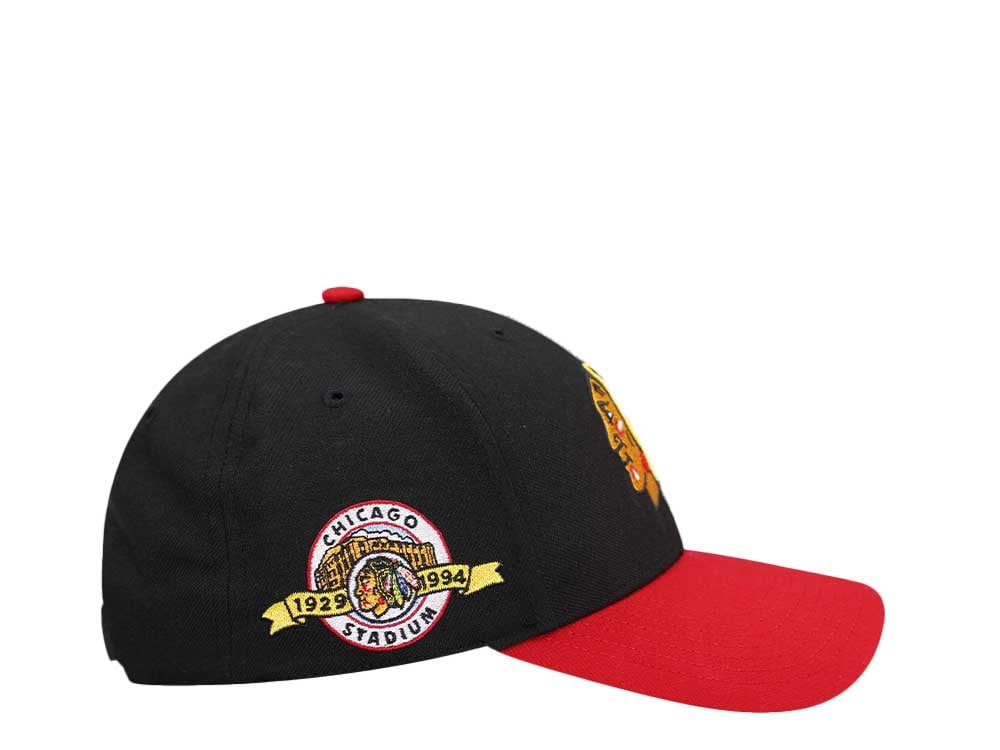47Brand Chicago Blackhawks Vintage Black Sure Shot MVP Snapback Hat