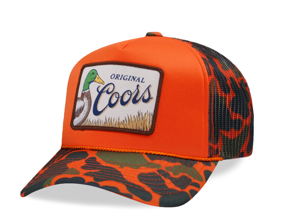 American Needle Coors Mallard Foamy Orange Trucker Snapback Cap
