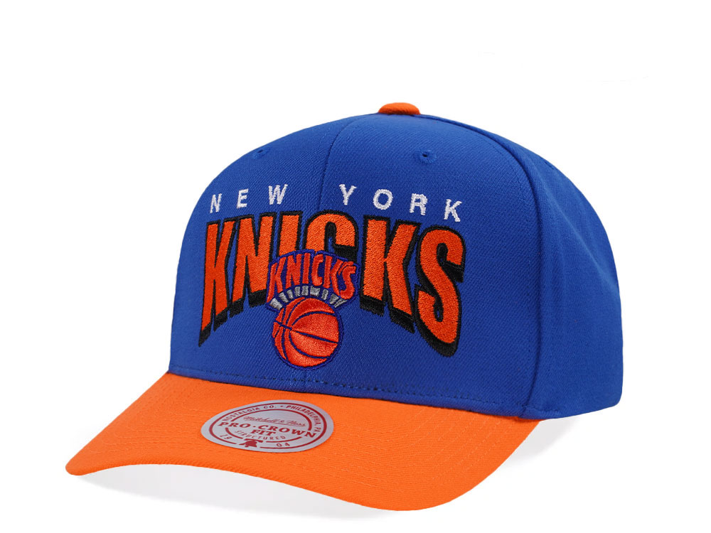 Mitchell & Ness New York Knicks Hardwood Classic Pro Crown Fit Blue Snapback Hat