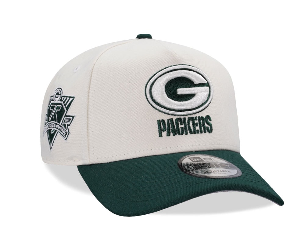 New Era Green Bay Packers 75 Seasons Chrome Two Tone Edition 9Forty A Frame Snapback Cap