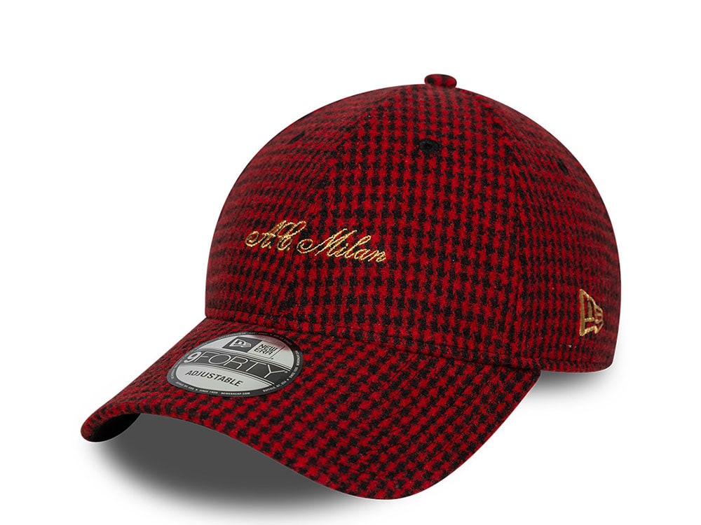 New Era Ac Milan Houndstooth Red Edition 9Forty Adjustable Cap