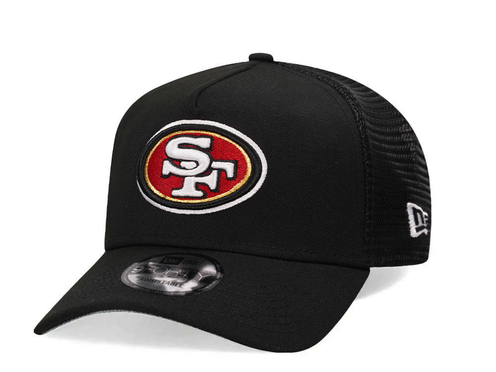 New Era San Francisco 49Ers Black Trucker A Frame 9Forty Snapback Hat