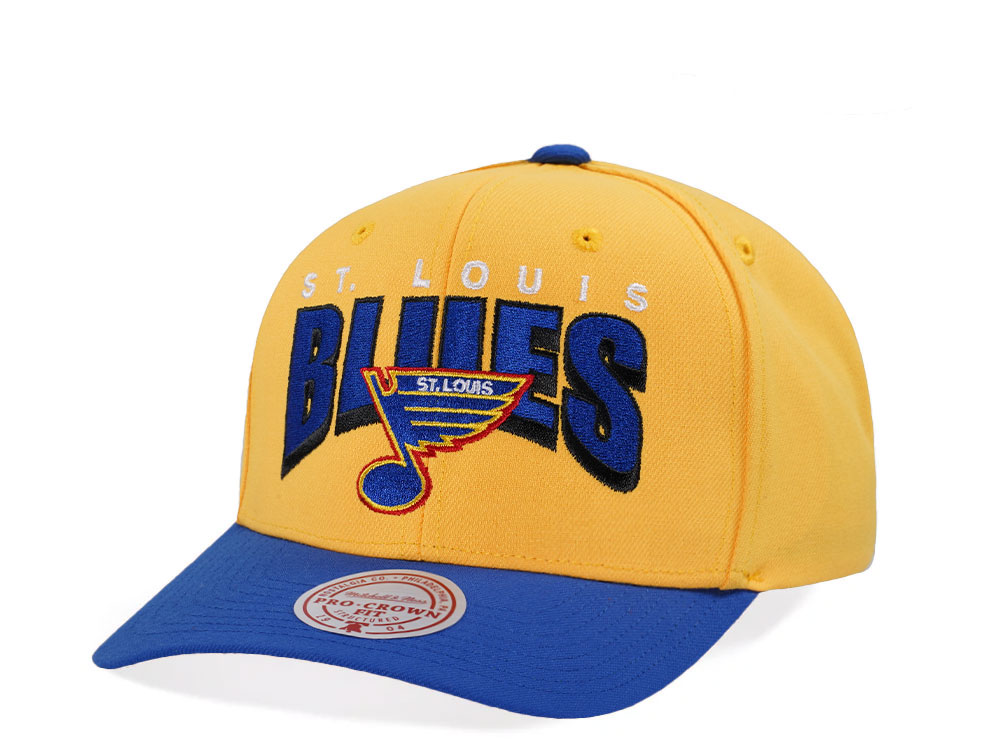 Mitchell & Ness St. Louis Blues Pro Crown Fit Vintage Yellow Snapback Hat