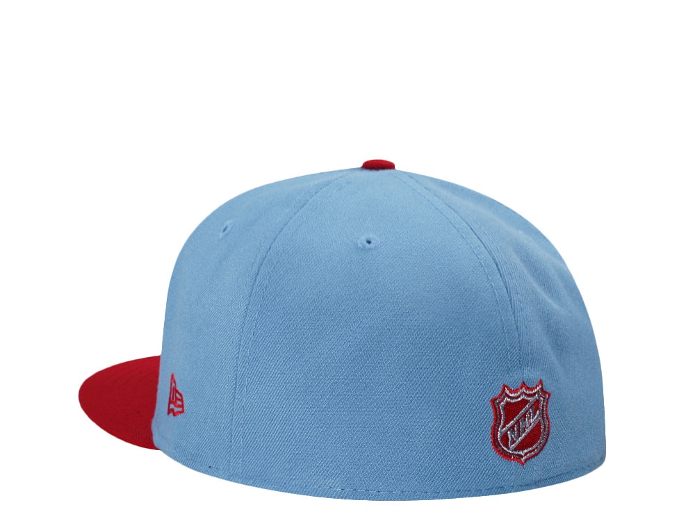 New Era Chicago Blackhawks 75th Anniversary Sky Blue Two Tone Edition 59Fifty Fitted Cap