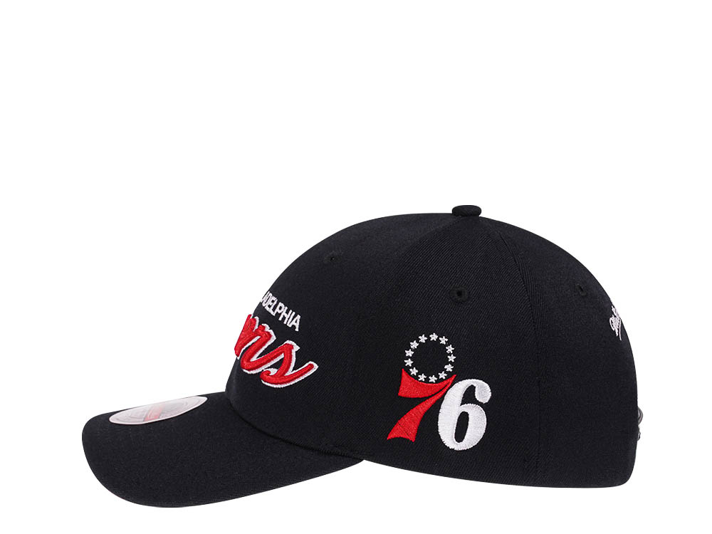 Mitchell & Ness Philadelphia 76Ers Team Ground Red Line Solid Flex Snapback Hat