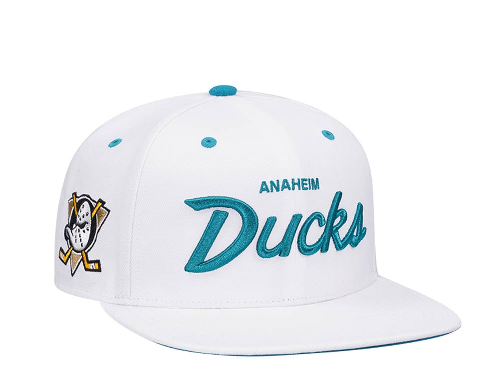 47Brand Anaheim Ducks White Crosstown Script Captain MVP Snapback Hat