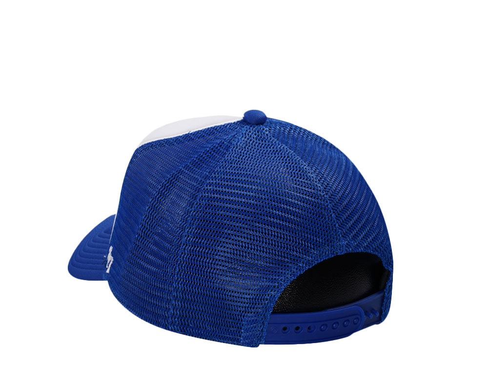 47Brand Edmonton Oilers Vintage 1990 Stanley Cup Blue Foam Champ Offside Trucker Snapback Hat