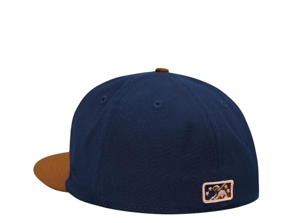 New Era Buffalo Bisons Ocean Blue Metallic Two Tone Edition 59Fifty Fitted Hat
