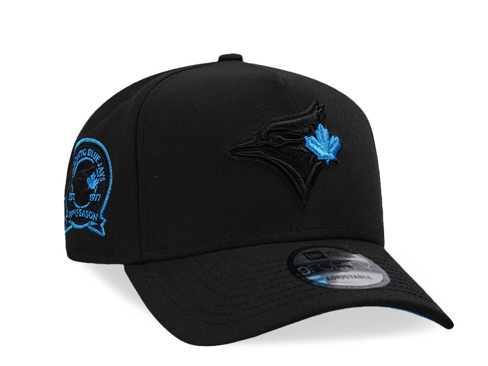 New Era New Era Toronto Blue Jays 30th Anniversary Black Blue 9Forty A Frame Snapback Hat