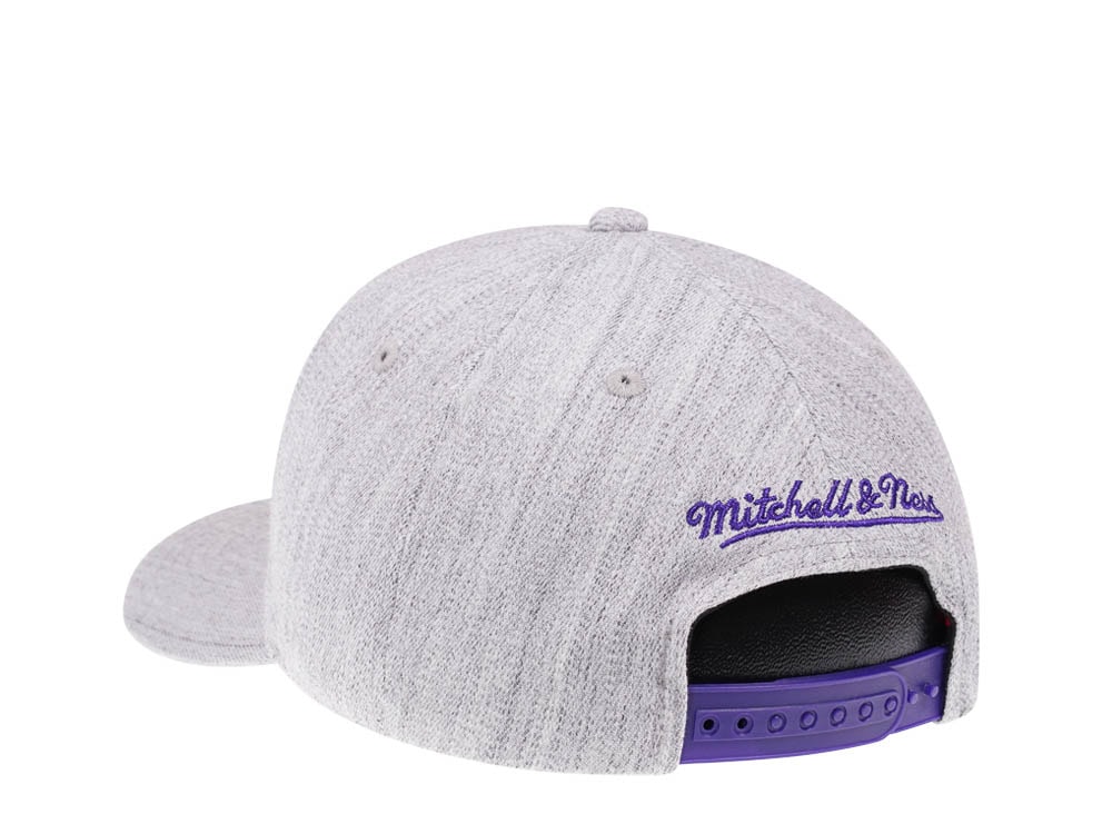 Mitchell & Ness Los Angeles Lakers Heather Gray Red Line Flex Snapback Hat