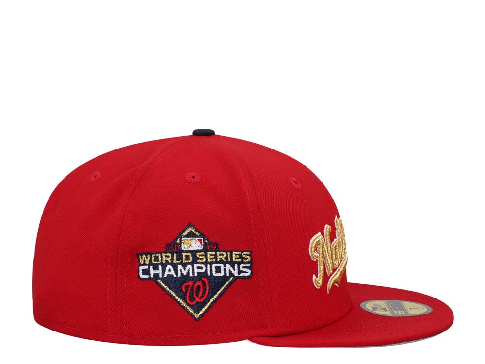 New Era Washington Nationals World Series Champions 2019 Scarlett Gold Edition 59Fifty Fitted Hat