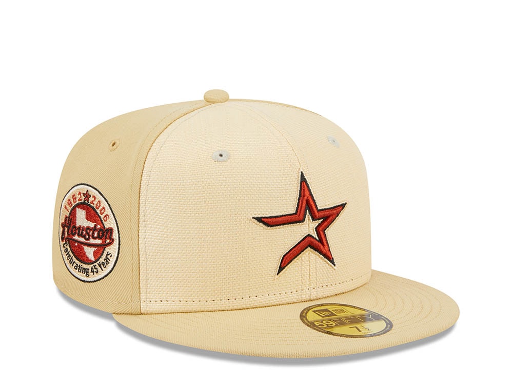 New Era Houston Astros 45th Anniversary Raffia Front Vegas Gold Edition 59Fifty Fitted Hat