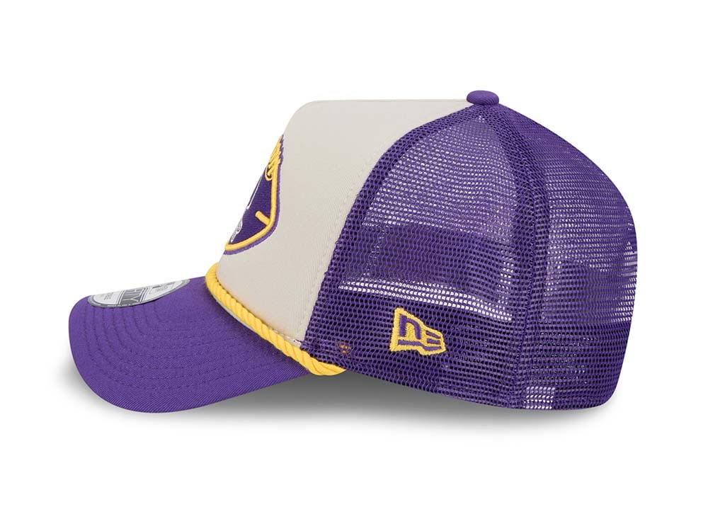 New Era Minnesota Vikings Sideline 2024 9Forty A Frame Trucker Snapback Hat